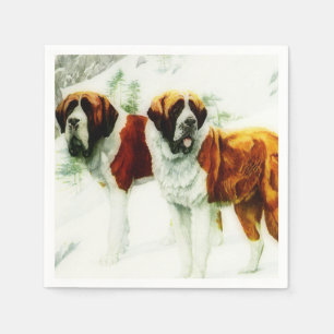 roh und glatt St. Bernard - Malerei Serviette