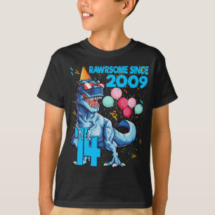 Rohbau Seit 2009 14. Geburtstag Dinosaur T Rex G T-Shirt