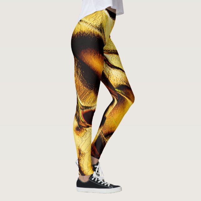 Rohdünen in verbranntem Gold Leggings (Rechts)