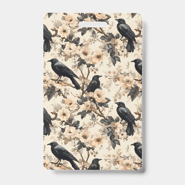 Rohe Baummuster krähen Blumenbäume Abzeichen Ausweis (Vorderseite)