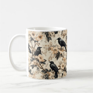 Rohe Baummuster krähen Blumenbäume Tasse