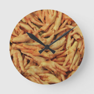 rohe Hühnerfüße Runde Wanduhr