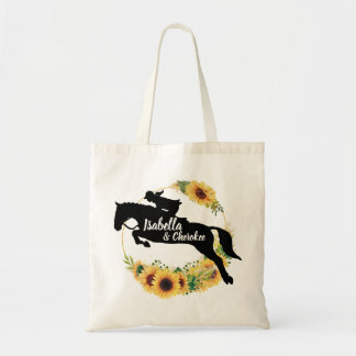 Rohe Monogram Gelbe Sonnenblumen Silhouette Tragetasche