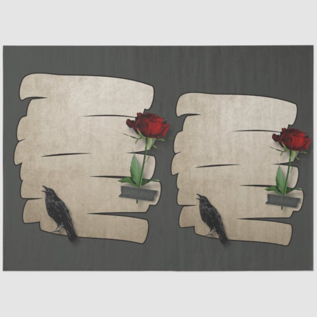 Rohe Rose Papier Gothic 20x30 Decoupage  (Vorderseite)