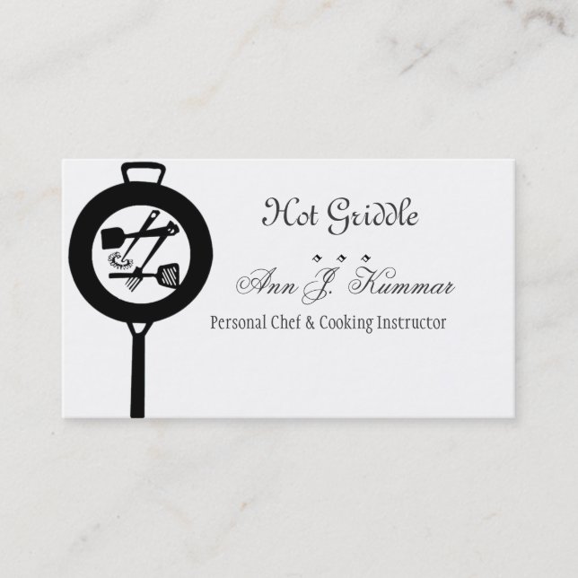 Roheisen-Kochs-kulinarischer Catering-Koch Visitenkarte (Vorderseite)