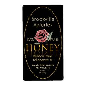 Roher Honig - Schwarz und Gold mit Rose
