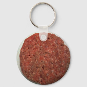 Rohes Hamburgerpastetchen Schlüsselanhänger
