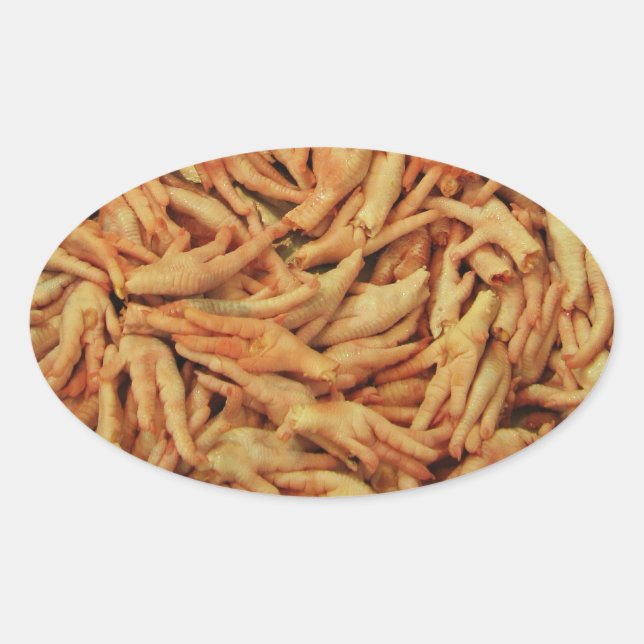 Rohes Hühnerfutter Ovaler Aufkleber (Vorderseite)