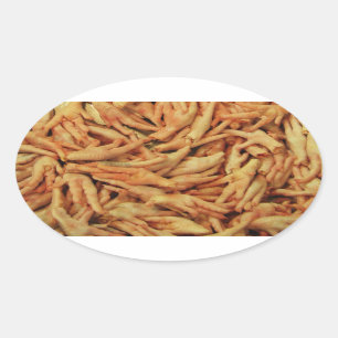 Rohes Hühnerfutter Ovaler Aufkleber