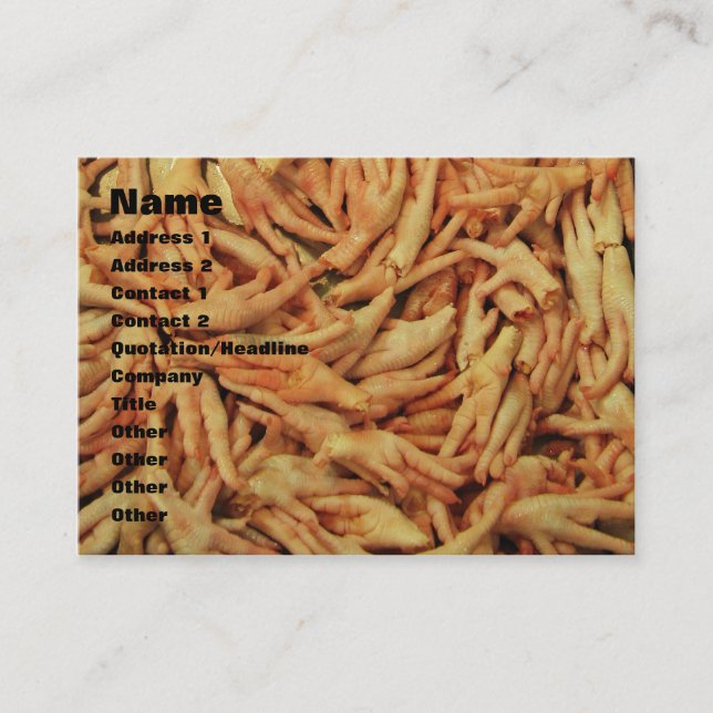 Rohes Hühnerfutter Visitenkarte (Vorderseite)