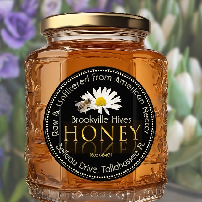 Rohes, ungefiltertes Honigschwarz mit Blume & Bien Runder Aufkleber (Von Creator hochgeladen)