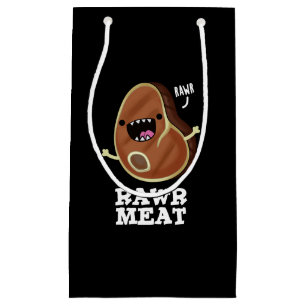 Rohfleisch Funny Raw Fleisch Pun Dark BG Kleine Geschenktüte