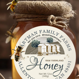 Rohhonig Bienen-Produktkennzeichnung Runder Aufkleber