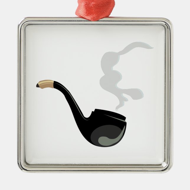 Rohr-Rauch Silbernes Ornament (Vorne)