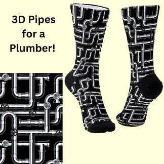 Rohre, 3D-Rohre für den Klempner auf schwarz Socken