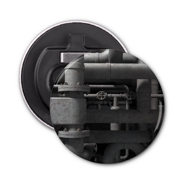 Rohre und Ventile, industriell Flaschenöffner (Vorderseite)