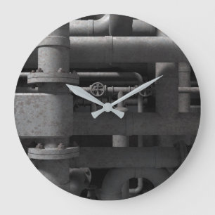 Rohre und Ventile, industriell Große Wanduhr