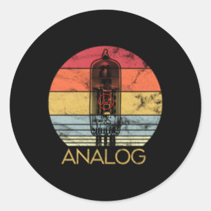 Röhrenanalog-Audio-Verstärker Hi-Fi oder Gitarre Runder Aufkleber