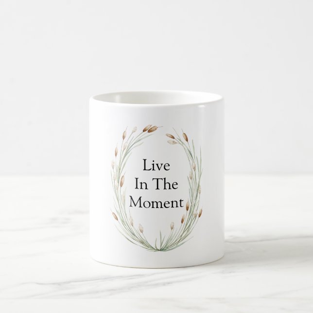 Rohrkolben Leben im Moment Kaffeetasse (Mittel)