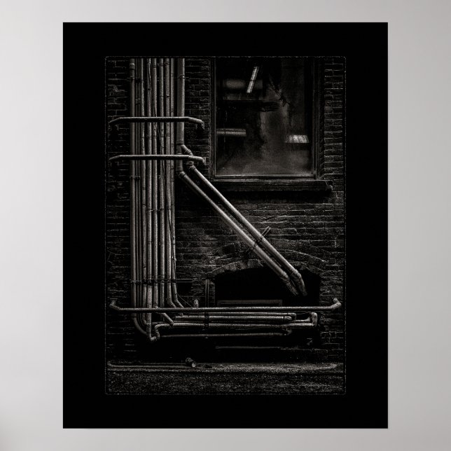 Rohrleitungen in der Gasse Nr. 2 mit Rand Poster (Vorne)