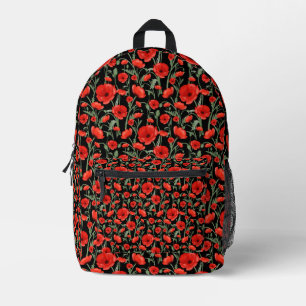 Rohroter Mohn Bedruckter Rucksack