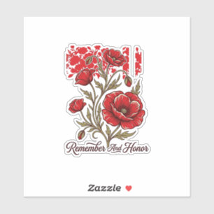 Rohroter Mohn Erinnern Und Ehren Vintage Gedenk Sh Aufkleber