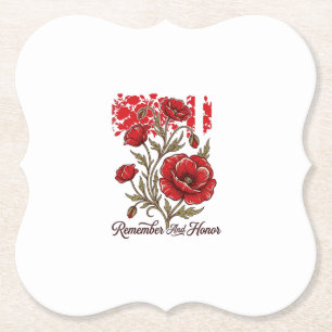 Rohroter Mohn Erinnern Und Ehren Vintage Gedenk Sh Untersetzer