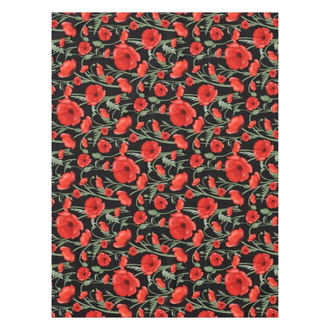 Rohroter Mohn Tischdecke (Vorderseite)