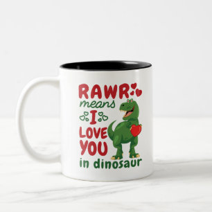 Rohstoff bedeutet, dass ich Sie in Dinosaurier Lie Zweifarbige Tasse