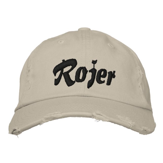 Rojer hats bestickte baseballkappe (Vorderseite)