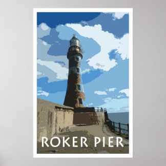 ROKER PIER, SUNDERLAND Vintag Style Poster