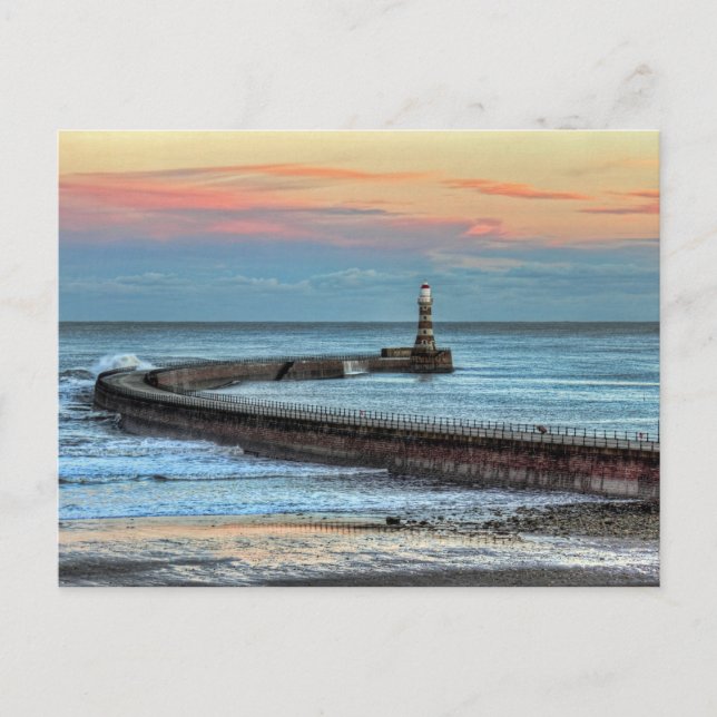 Roker Pier und Leuchtturm Postkarte (Vorderseite)