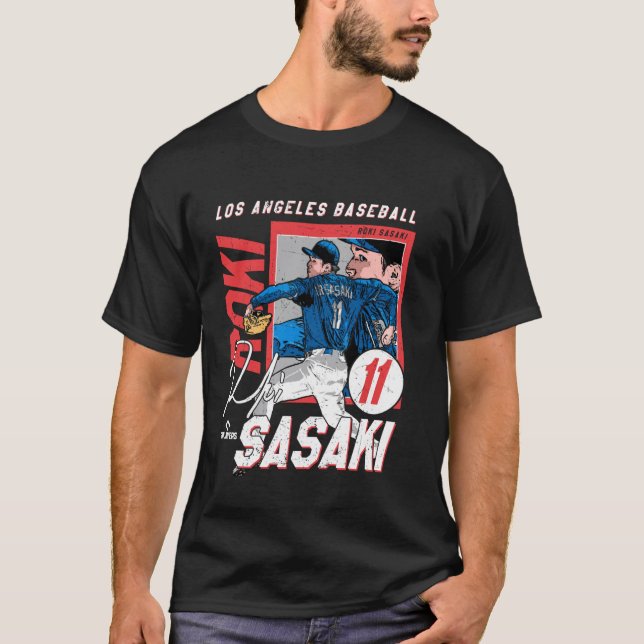 Roki Sasaki  Los Angeles D MLB Baseball Players ML T-Shirt (Vorderseite)