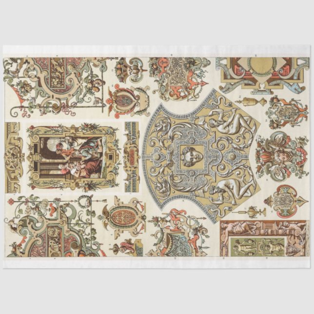 Rokoko Barockstil decoupage Seidenpapier (Vorderseite)