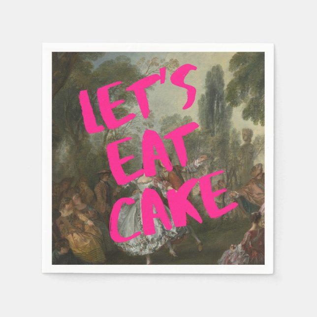 Rokoko Birthday Party Marie Antionette Bold Pink Serviette (Vorderseite)