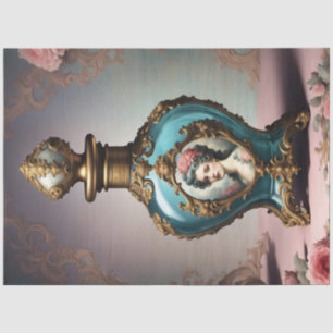 Rokoko Blue Vintag Perfume Flasche Decoupage Paper Seidenpapier