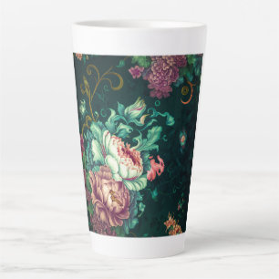 Rokoko Blumendekoration Latte Tasse