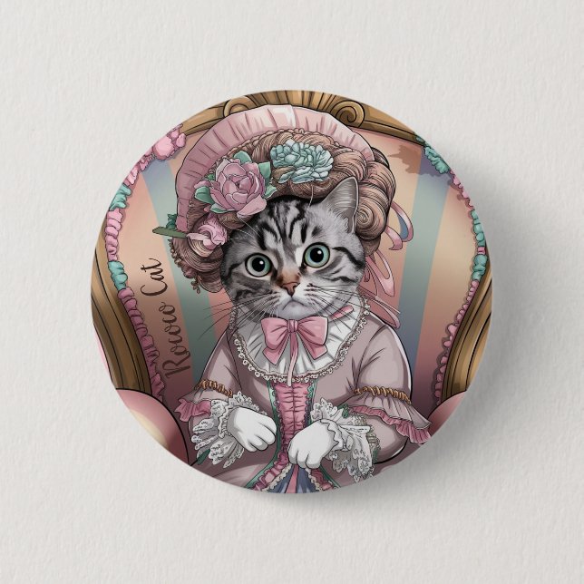 Rokoko Cat Button (Vorderseite)