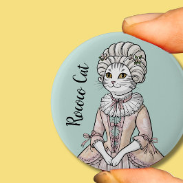 Rokoko Cat - Elegante Vintage Katze Kunst Button