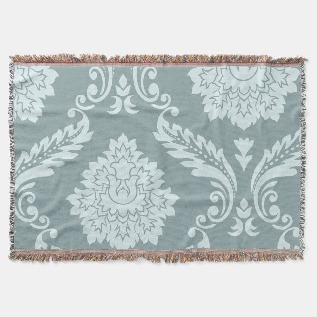 Rokoko-Damask-Kunst I Enteneibl Blau+Türkis Decke (Vorderseite)