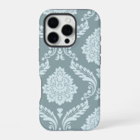 Rokoko-Damask-Kunst I Enteneibl Blau+Türkis