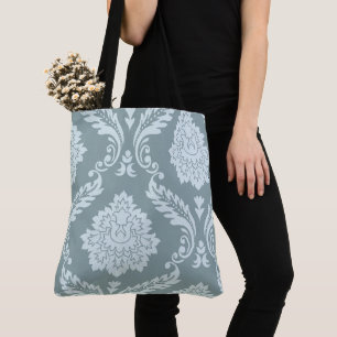 Rokoko-Damask-Kunst I Enteneiblau+Türkis