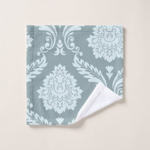 Rokoko-Damask-Kunst I Enteneiblau + Türkis Badhandtuch Set