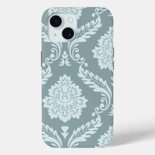 Rokoko-Damask-Kunst I Enteneiblau+Türkis Case-Mate iPhone Hülle