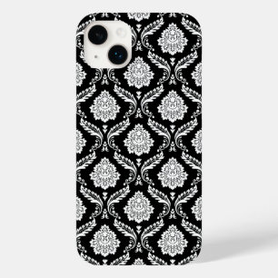 Rokoko-Damaskmuster Weiß auf Schwarz  Case-Mate iPhone 14 Plus Hülle