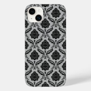 Rokoko-Damaskusmuster Schwarz auf Grau Case-Mate iPhone 14 Plus Hülle