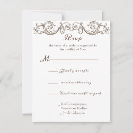 Rokoko Florentine Monochrome RSVP Karte