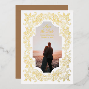 Rokoko Foto Save the Date Folieneinladung