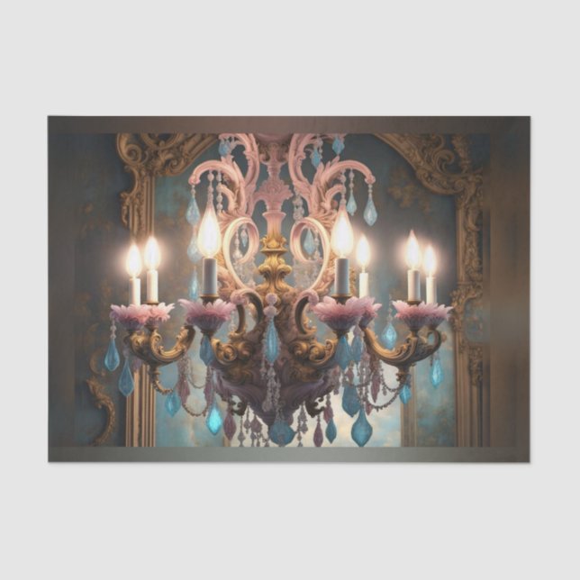 Rokoko French Chandelier 2 Decoupage Paper Seidenpapier (Vorderseite)