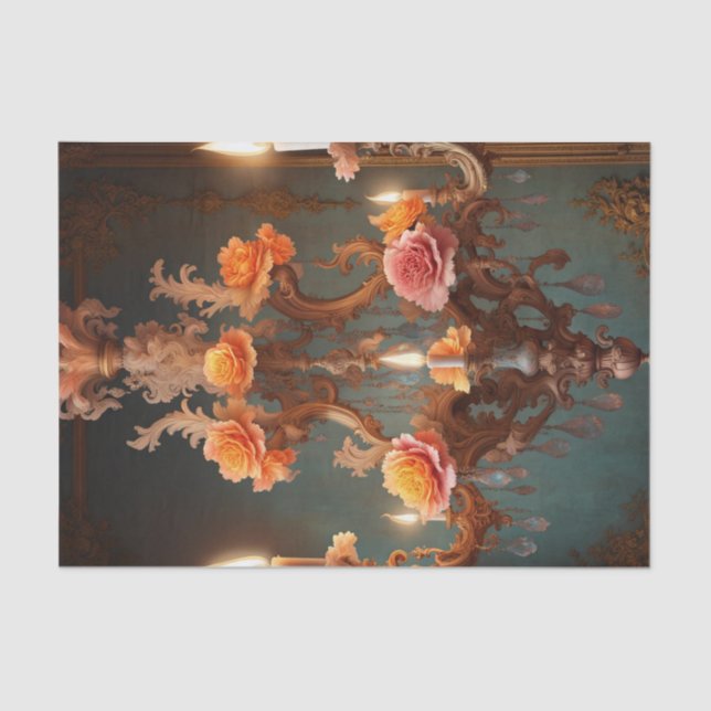 Rokoko French Chandelier 4 Decoupage Paper Seidenpapier (Vorderseite)